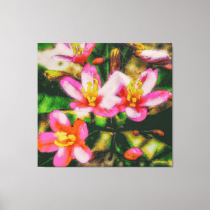 Pink Splash Flowers Canvas Print