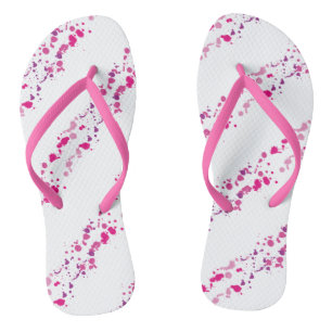 Pink Splatter Flip Flops