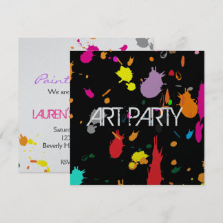 Pink Splatter Invitation
