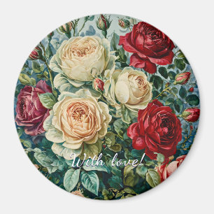 Pink splendour. Floral bouquet of roses. Magnet