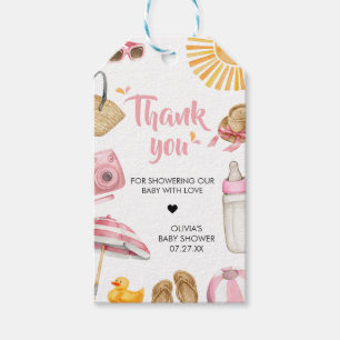 Pink Splish Splash Baby Shower Favour Tags