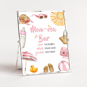 Pink Splish Splash Baby Shower Mom Osa Bar Poster