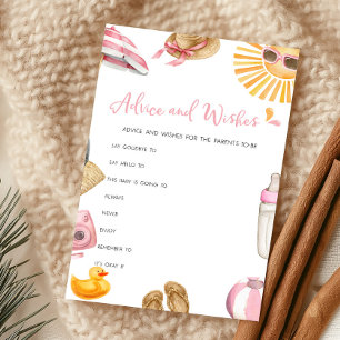 Pink Splish Splash Shower Advice and Wishes Game