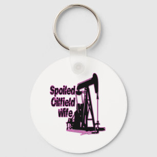 Pink Spoiled Oilfield Wife Key Ring