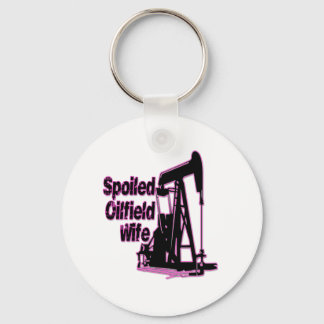Pink Spoiled Oilfield Wife Key Ring