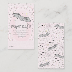Pink Spooky Cute Diaper Raffle Fall Baby Shower Enclosure Card