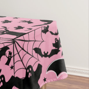 Pink Spooky Ghost Full Gradient Spread Tablecloth