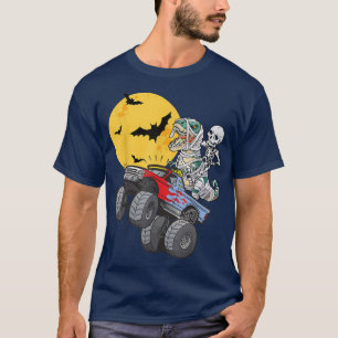 Pink Spooky Halloween Monster Truck Pumpkin Mummy T-Shirt