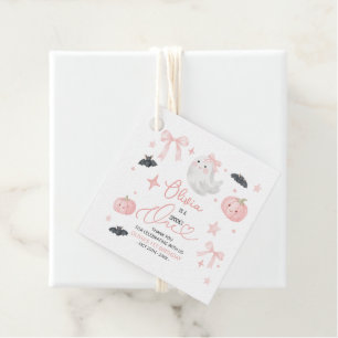 Pink Spooky One 1st Birthday Cute Ghost Halloween Favour Tags