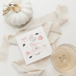 Pink Spooky One 1st Birthday Cute Ghost Halloween Napkin