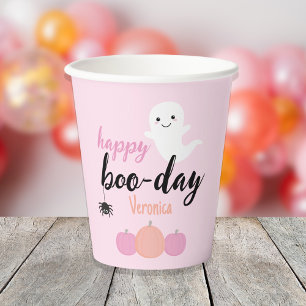 Pink Spooky One First Birthday Paper Cups