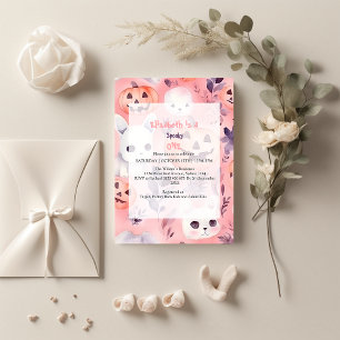 Pink Spooky One Halloween Birthday Invitation