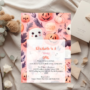 Pink Spooky One Halloween Birthday Invitation