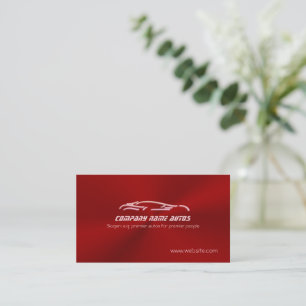 Pink Sports Auto on Rich Crimson Metallic Effect Business Card