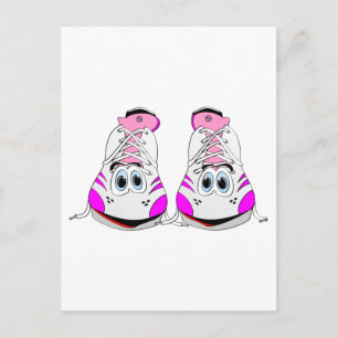Pink Sports Shoes Cartoon Postcard