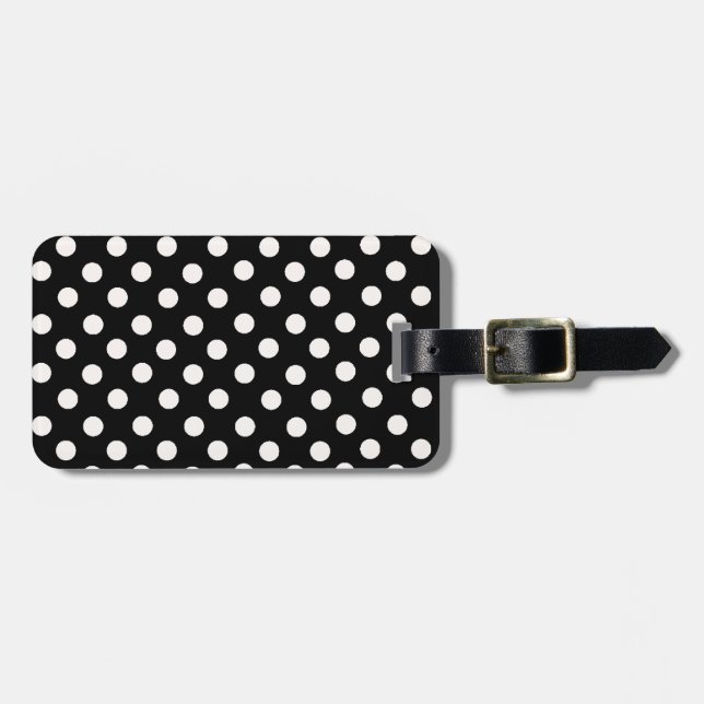 Pink Spot Polka Dot Luggage Tag (Front Horizontal)