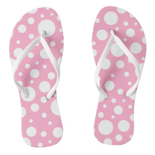 Pink Spots Flip Flops