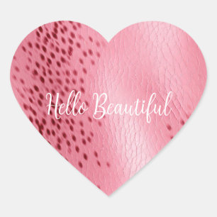 Pink Spotted Leopard Animal Print Heart Sticker
