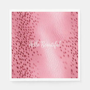 Pink Spotted Leopard Animal Print Napkin