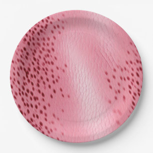 Pink Spotted Leopard Animal Print Paper Plate