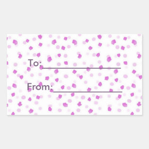 Pink Spotted Rectangular Sticker