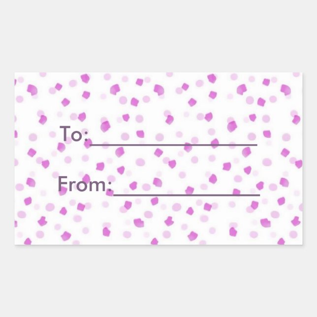 Pink Spotted Rectangular Sticker (Front)
