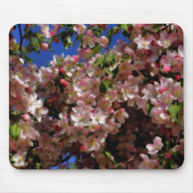 Pink Spring Blossoms Floral Art Mouse Mat (Front)
