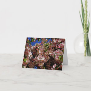 Pink Spring Blossoms Floral Blank Note Card
