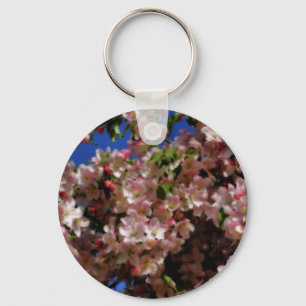 Pink Spring Blossoms Flower Keychain