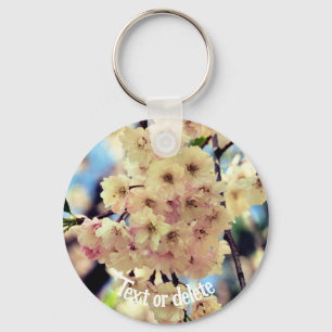 Pink Spring Blossoms Flower Personalized Key Ring