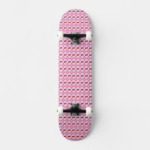 Pink Spring Cherry blossom and cherries Patterned Skateboard