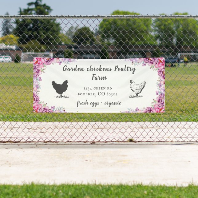 Pink Spring Floral Farmhouse Banner (Insitu)