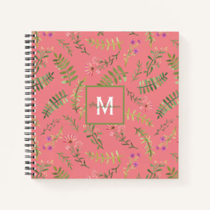 Pink Spring Floral Monogram Notebook