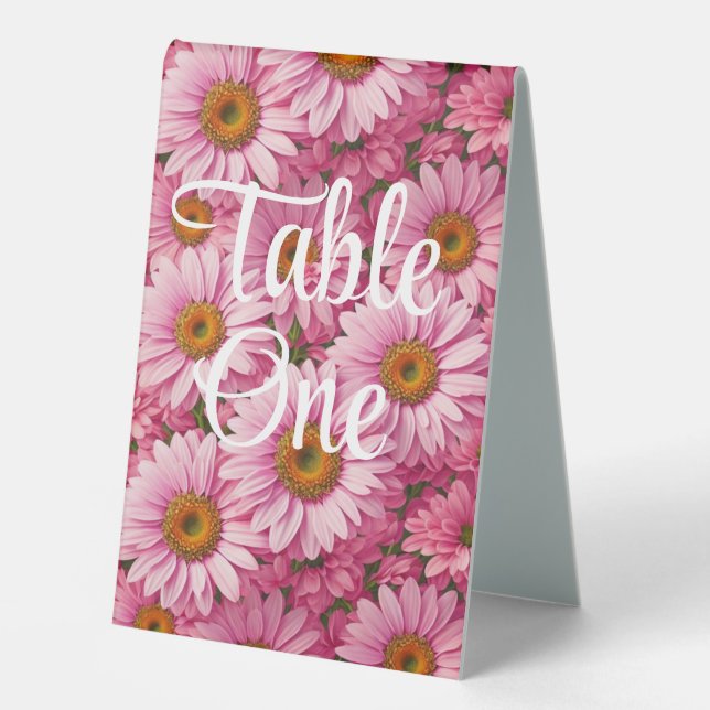 Pink spring floral pink daisies retro pink flowers (Front)