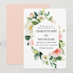 Pink Spring Florals Wedding Invitation