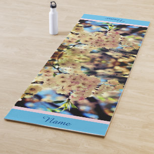 Pink Spring Flower Blossoms 3 Personalised Yoga Mat