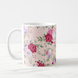 Pink Spring Flower Pattern Coffee Mug