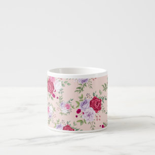 Pink Spring Flower Pattern Espresso Cup