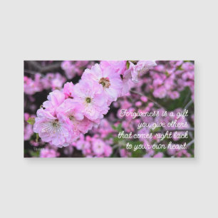Pink Spring Flowers Photo Forgiveness Quote Magnet