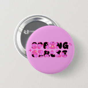 Pink Spring Girlie 6 Cm Round Badge