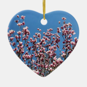 Pink Spring Magnolia Blossoms Floral Ornament