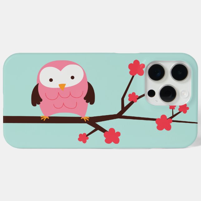 Pink Spring Owl Case-Mate iPhone Case (Back (Horizontal))