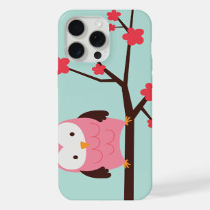 Pink Spring Owl iPhone 15 Pro Max Case
