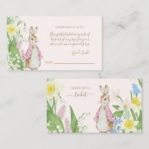 Pink Spring Peter the Rabbit Baby Shower Diaper Ra Enclosure Card