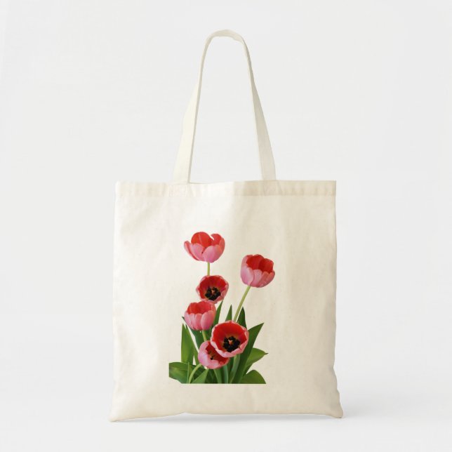 Pink Spring Tulip Bouquet Photograph Tote Bag (Front)