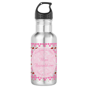 Pink Spring Wedding Cherry blossom and cherries 532 Ml Water Bottle