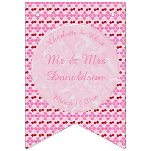 Pink Spring Wedding Cherry blossom and cherries Bunting