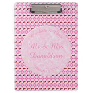 Pink Spring Wedding Cherry blossom and cherries Clipboard