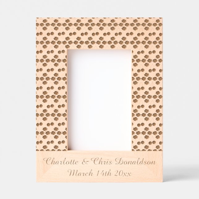 Pink Spring Wedding Cherry blossom and cherries Etched Frames (Front)