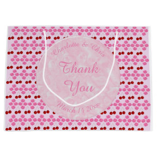Pink Spring Wedding Cherry blossom and cherries Large Gift Bag